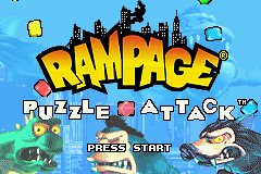 Rampage - Puzzle Attack Title Screen